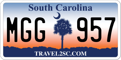 SC license plate MGG957