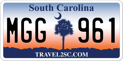 SC license plate MGG961