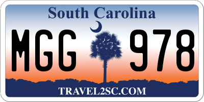 SC license plate MGG978