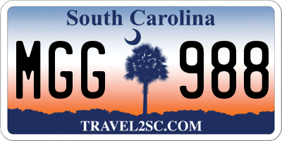 SC license plate MGG988