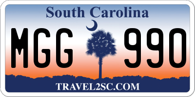 SC license plate MGG990