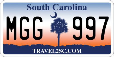 SC license plate MGG997