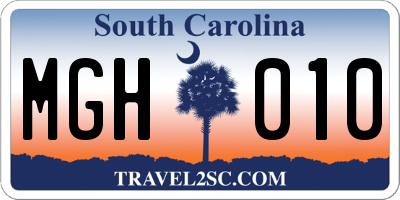 SC license plate MGH010