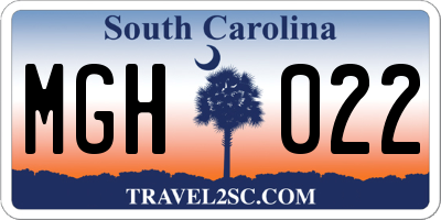 SC license plate MGH022