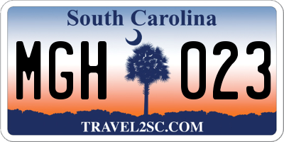 SC license plate MGH023