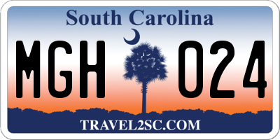 SC license plate MGH024
