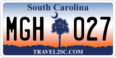 SC license plate MGH027