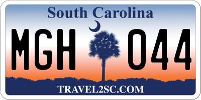 SC license plate MGH044