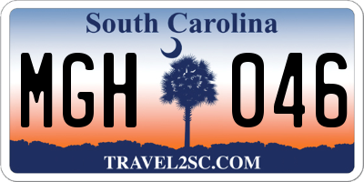 SC license plate MGH046