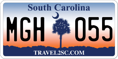SC license plate MGH055