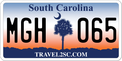 SC license plate MGH065