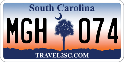 SC license plate MGH074