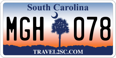 SC license plate MGH078