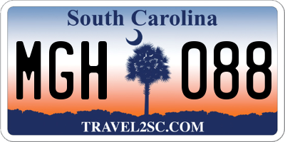 SC license plate MGH088