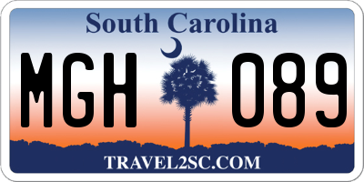 SC license plate MGH089