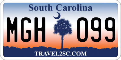 SC license plate MGH099