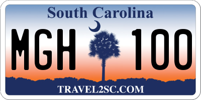 SC license plate MGH100