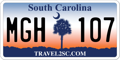 SC license plate MGH107