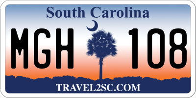 SC license plate MGH108