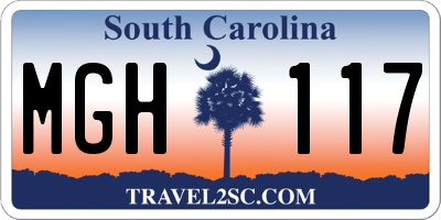 SC license plate MGH117