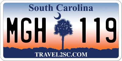 SC license plate MGH119