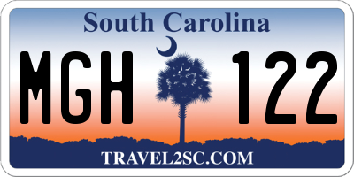 SC license plate MGH122