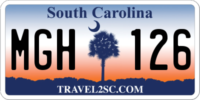 SC license plate MGH126