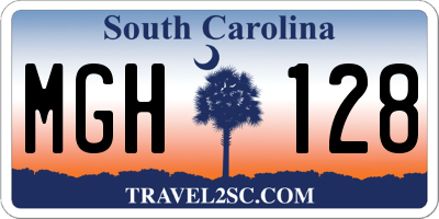 SC license plate MGH128