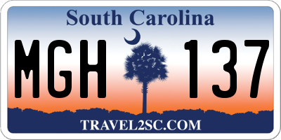 SC license plate MGH137