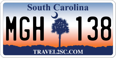 SC license plate MGH138