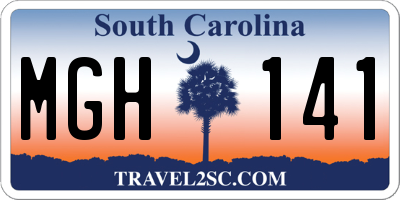 SC license plate MGH141