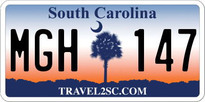 SC license plate MGH147