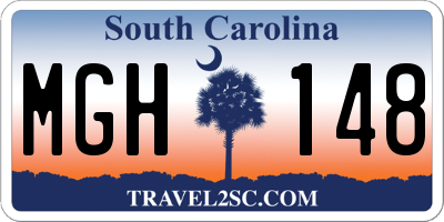 SC license plate MGH148