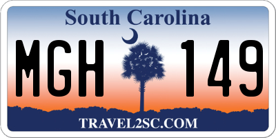 SC license plate MGH149