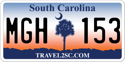 SC license plate MGH153