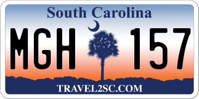 SC license plate MGH157