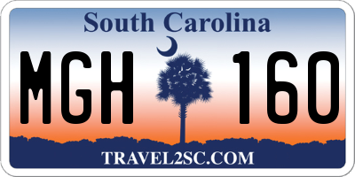 SC license plate MGH160