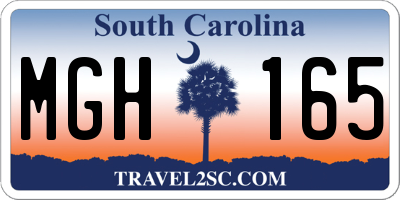 SC license plate MGH165