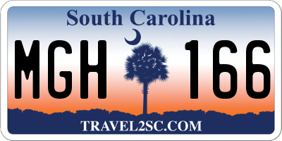 SC license plate MGH166