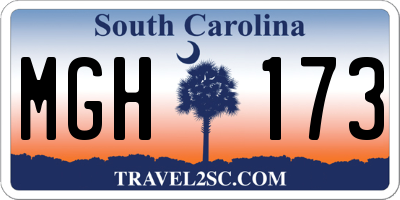SC license plate MGH173