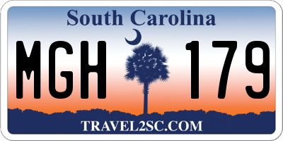 SC license plate MGH179