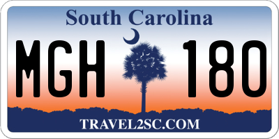 SC license plate MGH180