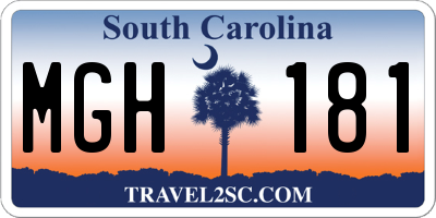 SC license plate MGH181