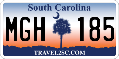 SC license plate MGH185