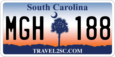 SC license plate MGH188