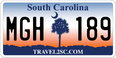 SC license plate MGH189