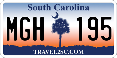 SC license plate MGH195