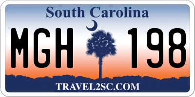 SC license plate MGH198