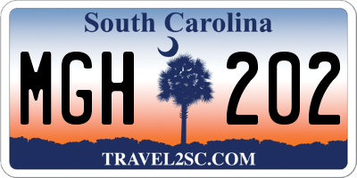 SC license plate MGH202