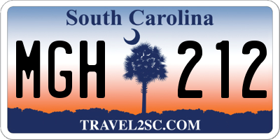 SC license plate MGH212